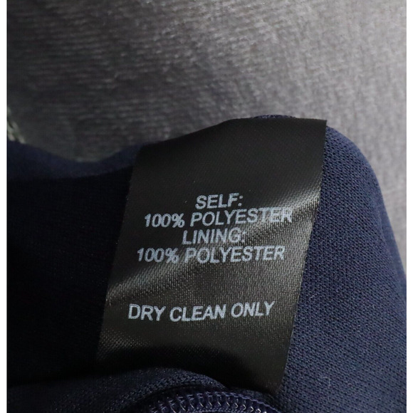 Lulus Gown Womens XL Navy Blue Stretch Knit Faux Wrap Dress Sleeveless Back Zip - Picture 9 of 13